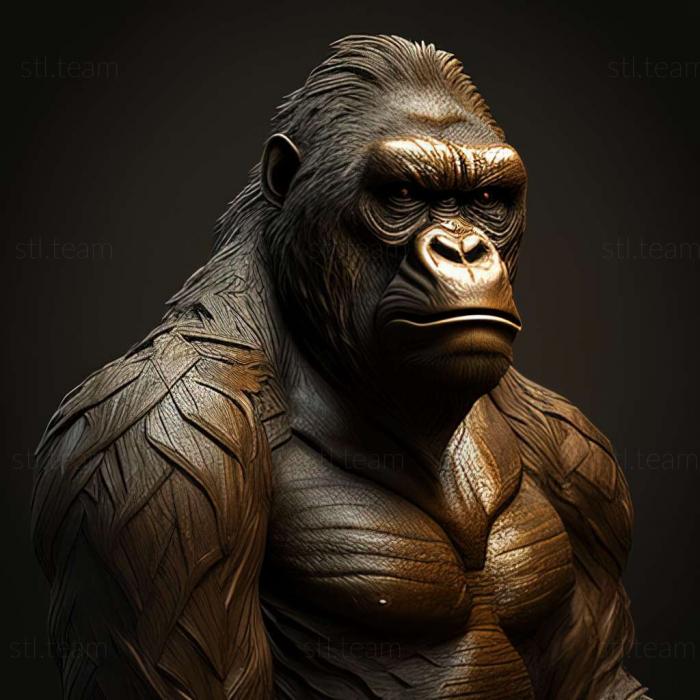 3D модель Коко горилла знаменитое животное (STL)